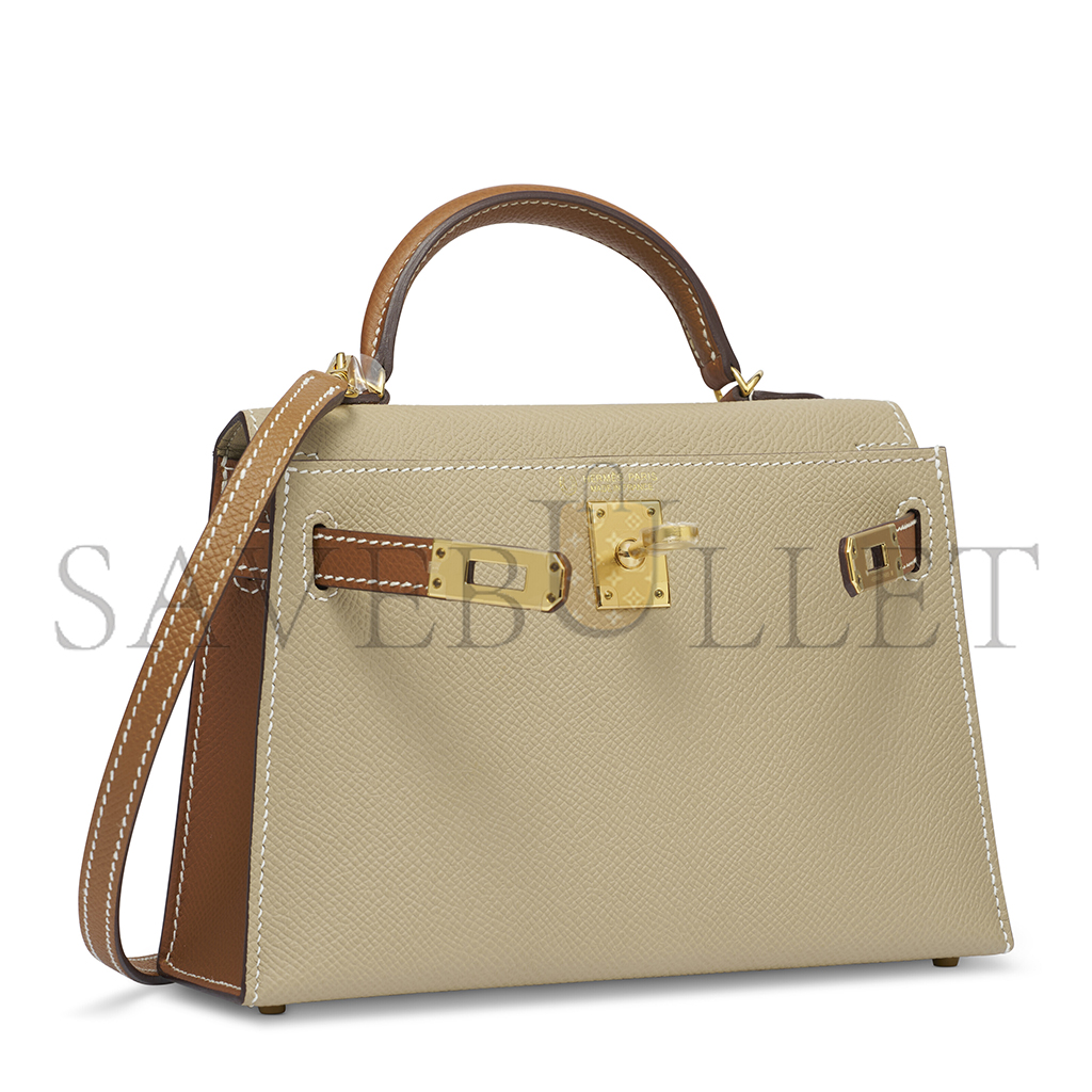 H**mes master trench & gold epsom leather mini kelly ii with gold hardware (19*12*5.5cm)